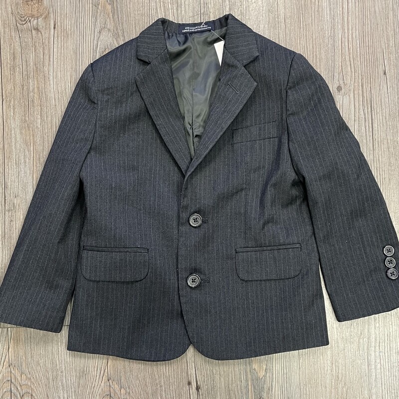 Nautica Pin Stripe Blazer, Charcoal, Size: 4Y