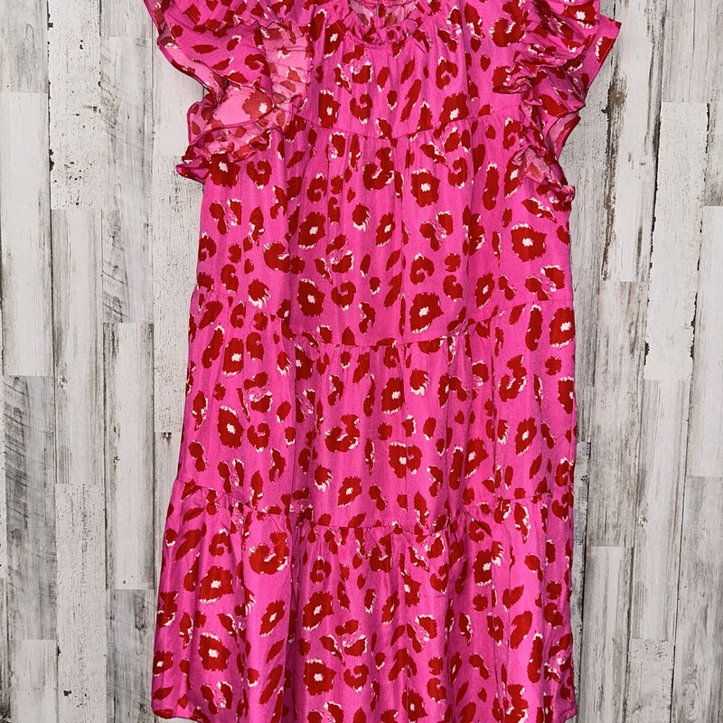 L Hot Pink Leopard Dress