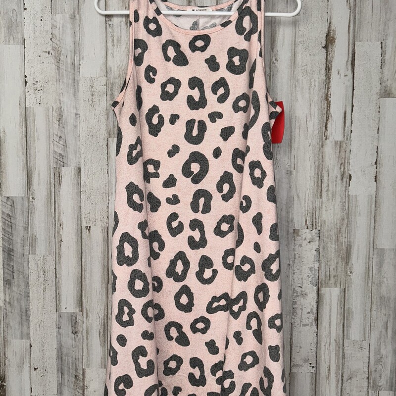 L Pink Leopard Tank Dress