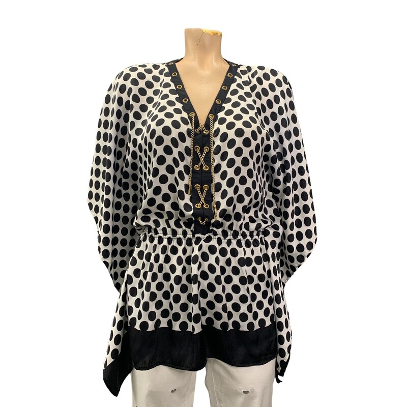 Michael Kors Top PolkaDot, Blk/whit, Size: S