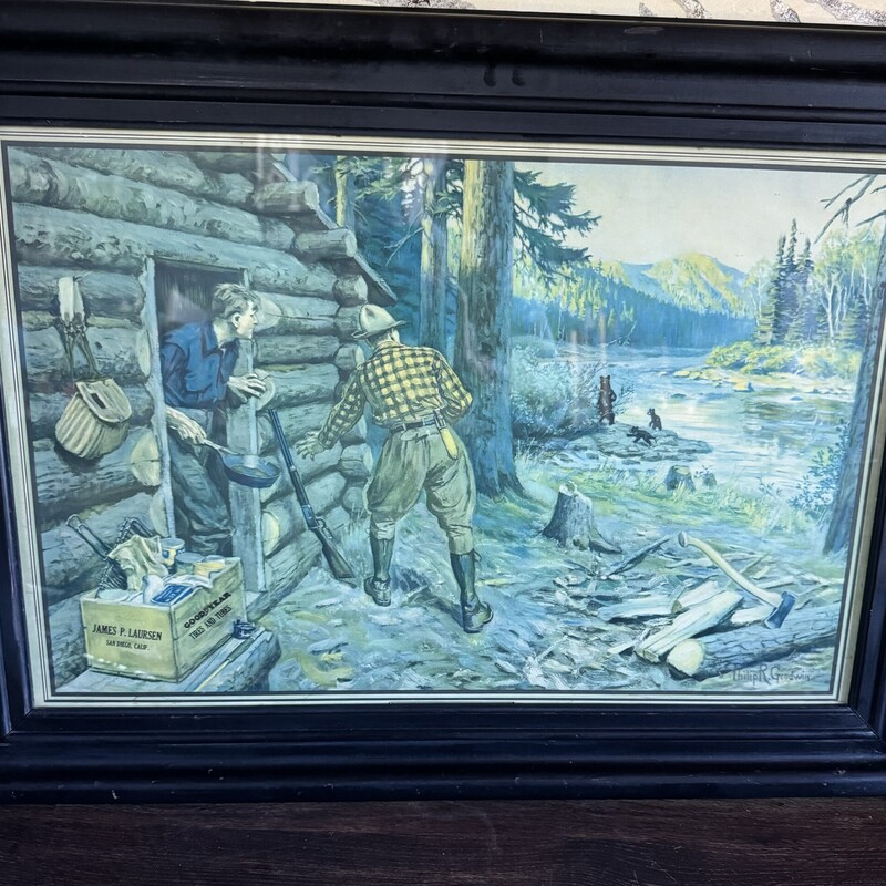 Vintage Old Cabin Scene, By Philip R. Goodwin

Size: 21 X 29