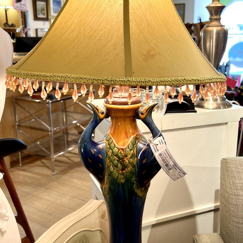 Lamp Peacock Italian,
Size: 30H