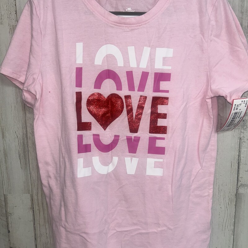 10/12 Pink Love Glitter T, Pink, Size: Girl 10 Up