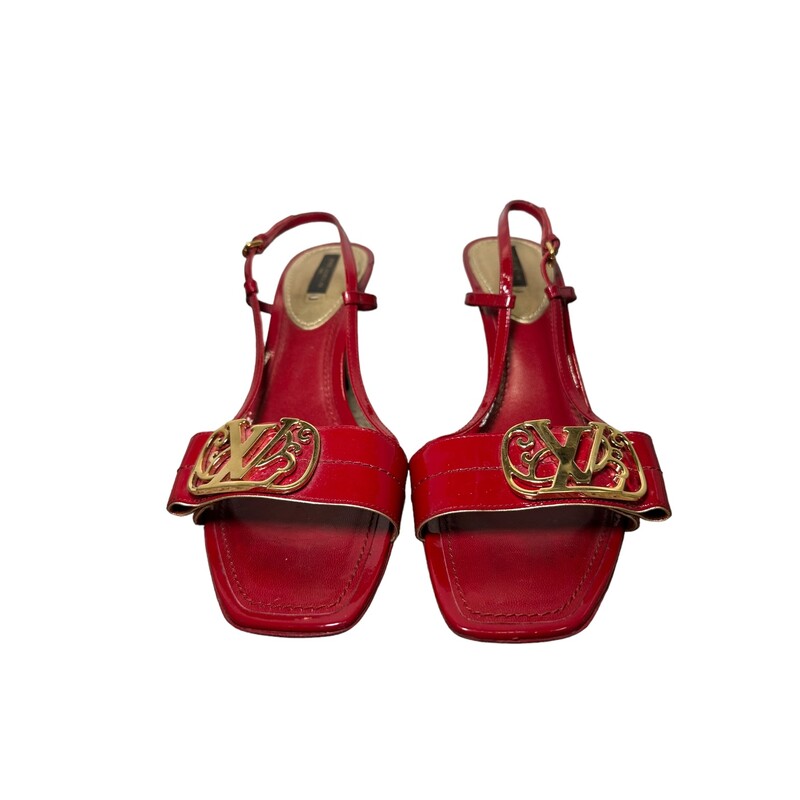 Louis Vuittonred Patent Heels<br />
 Red<br />
 Size: 39.5