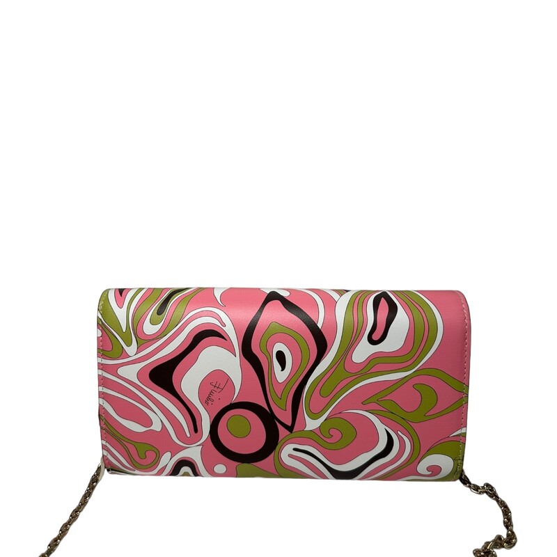 Emilio Pucci Signature Print
WAllet On a Chain
New With Tags
Dimensions: 8”L x 4” H