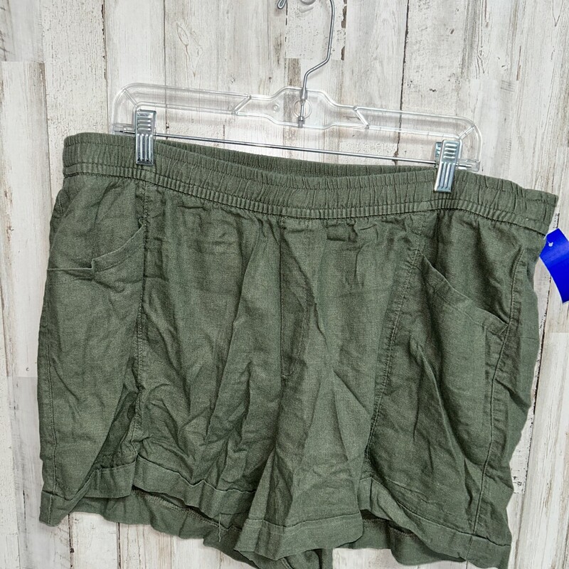 XL Green Linen Shorts