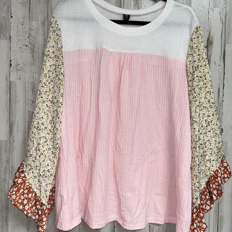 2X Waffle Floral Sleeve T