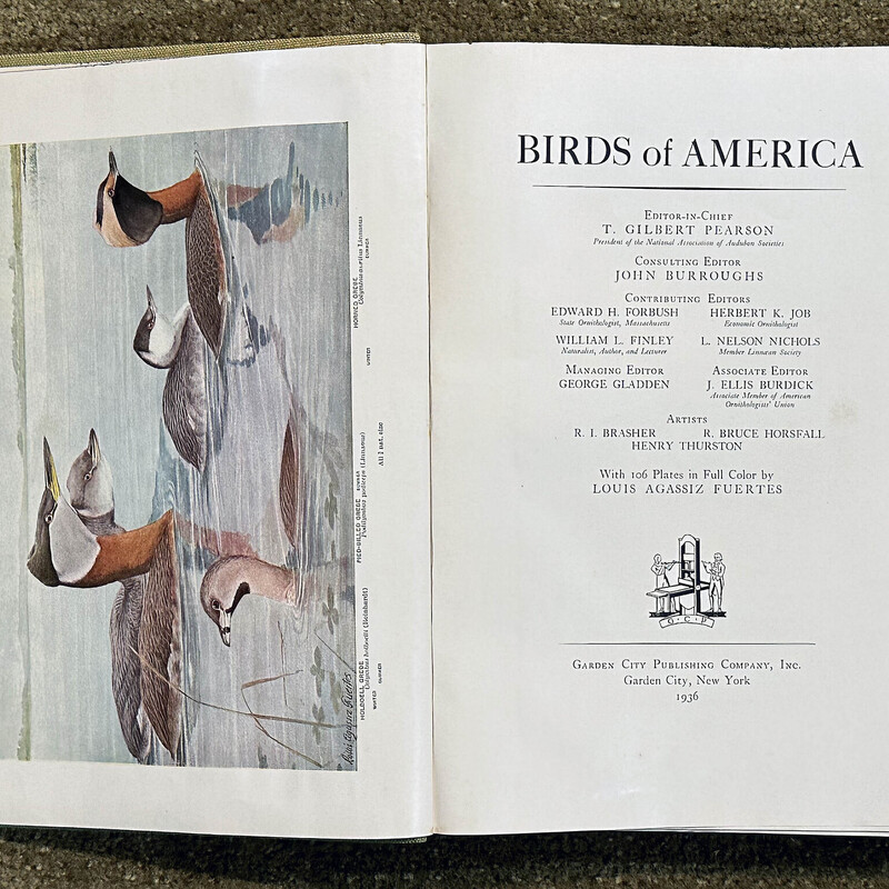 Birds of America by T. Gilbert Pearson
 1936 with Colored Illustrations