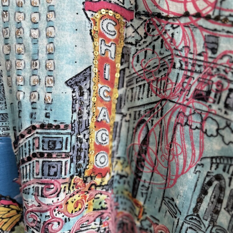 Take Two Clothing Top New, Multi, Size: 2X.<br />
New Never Worn . Super Cute 3/4 Sleeve Graphic tee<br />
It'All About Chicago!<br />
All Sales Are Final.<br />
No Returns<br />
 Pick Up In Store Within 7 Days of Purchase<br />
or<br />
Have It SHipped<br />
<br />
Thanks for Shopping With Us:-)