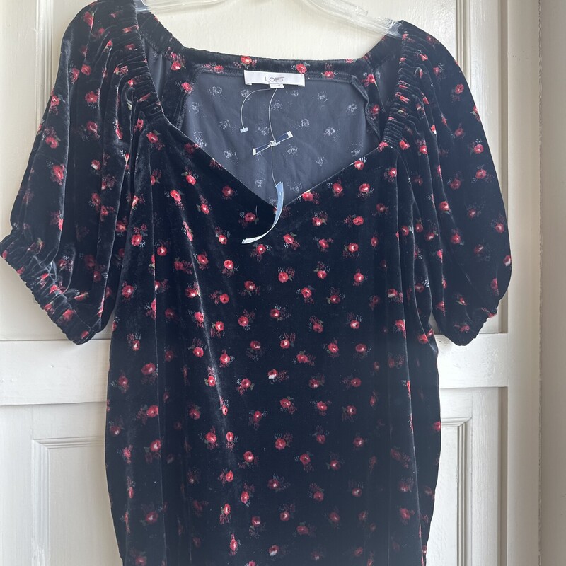 Loft NWT Velvet W/ Red Floers, Black, Size: Medium<br />
$12.99<br />
<br />
All sales are final. No Returns<br />
Pick up within 7 days of purchas or have it shipped.<br />
Thank you for shopping with us :)