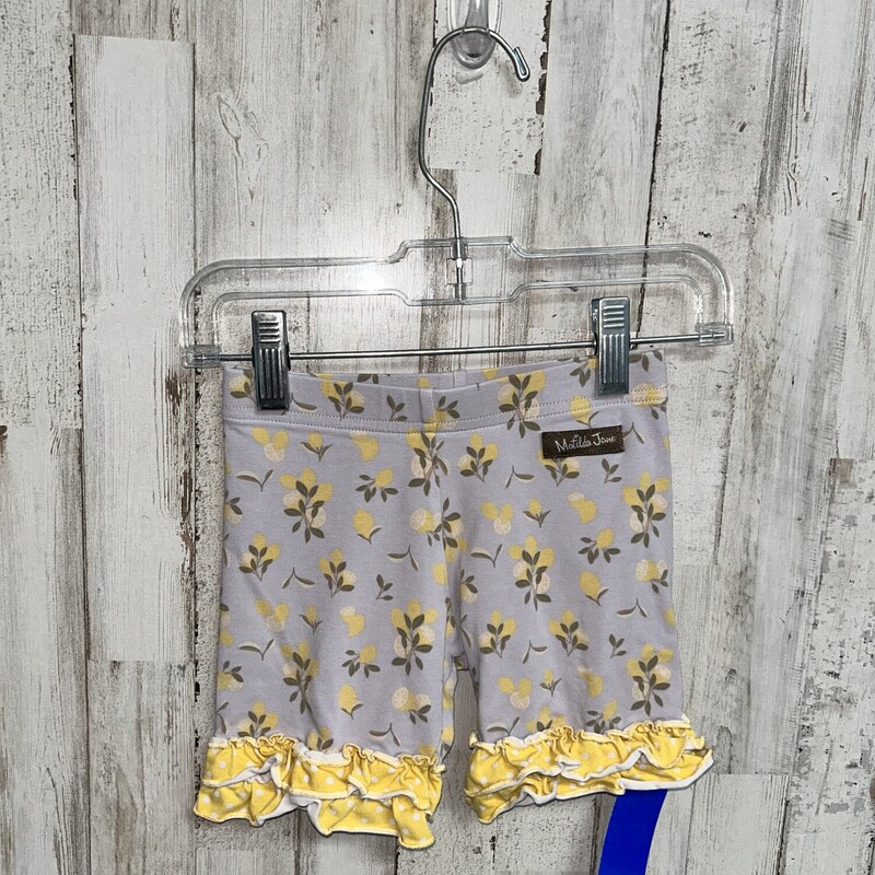 4T Grey Floral Shorts, Grey, Size: Girl 4T