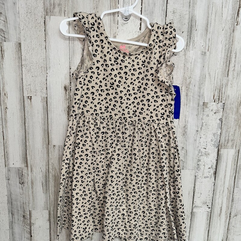 5/6 Tan Leopard Dress, Tan, Size: Girl 5T
