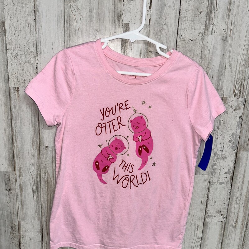 6 Pink Otter Tee, Pink, Size: Girl 6/6x