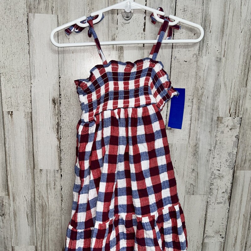 2T Red/Blue Plaid Dress, Red, Size: Girl 2T