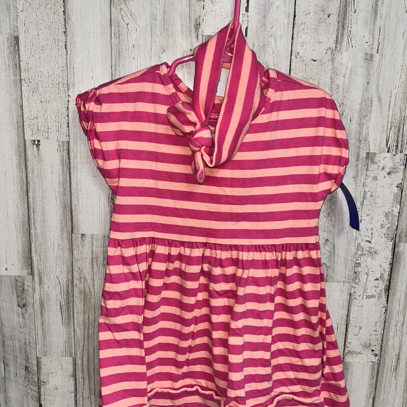 2T Pink/Coral Stripe Dres, Pink, Size: Girl 2T