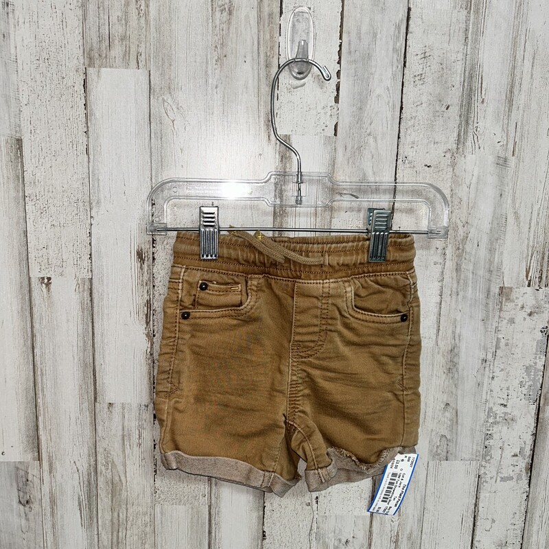 18M Tan Drawstring Shorts, Tan, Size: Boy 12-24m