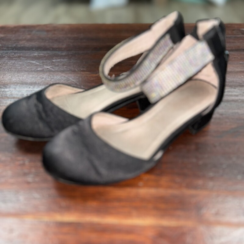 13 Black Rhinestone Heels, Black, Size: Shoes 13