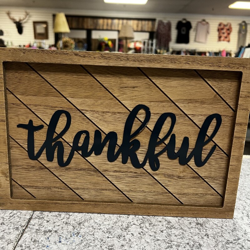 Wood Thankful Sign