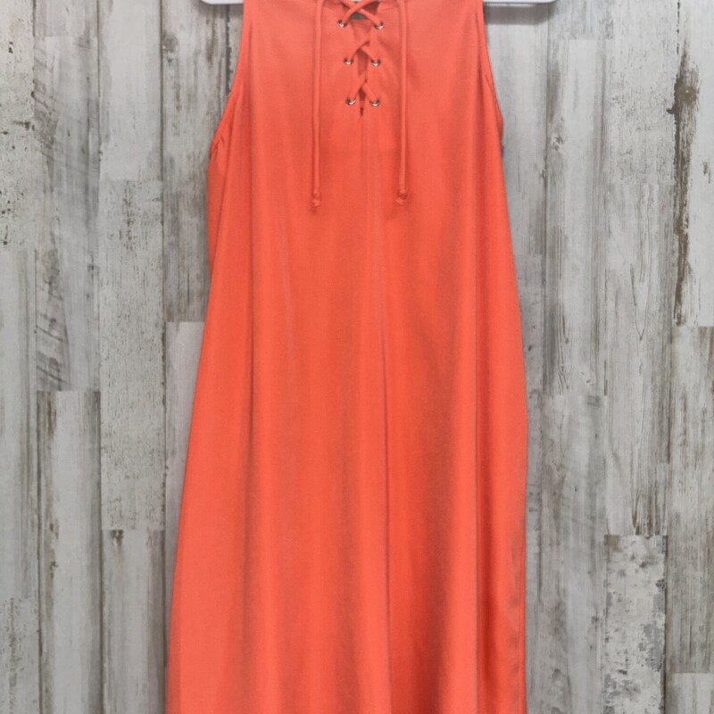 8/10 Orange Lace Up Dress, Orange, Size: Girl 7/8