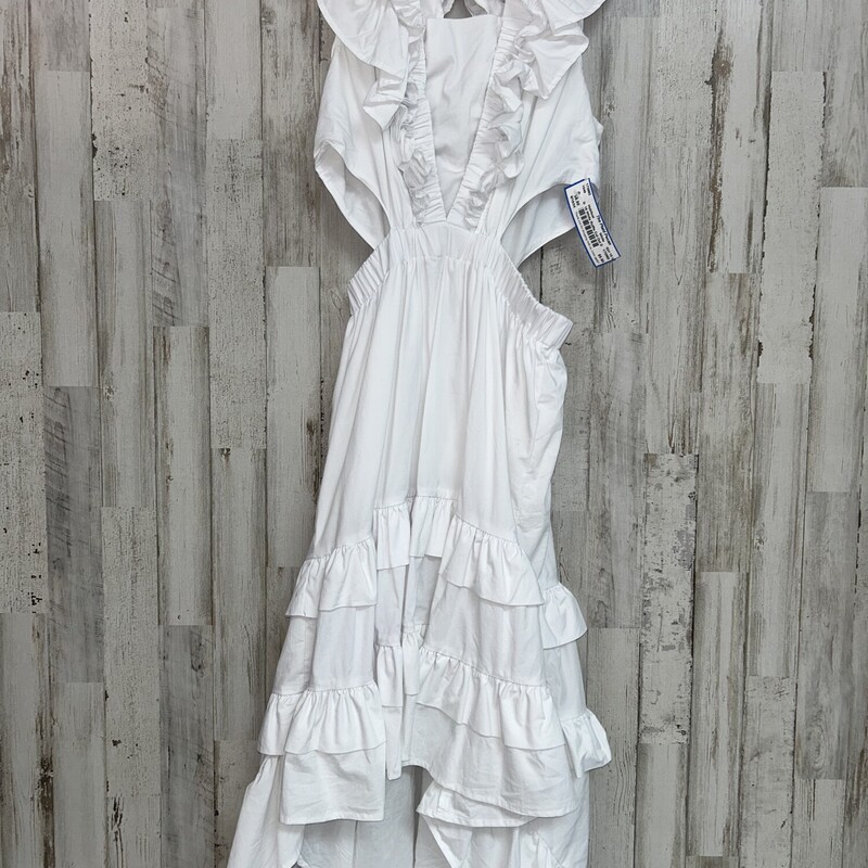 16 White Ruffle Cut Out D, White, Size: Girl 10 Up