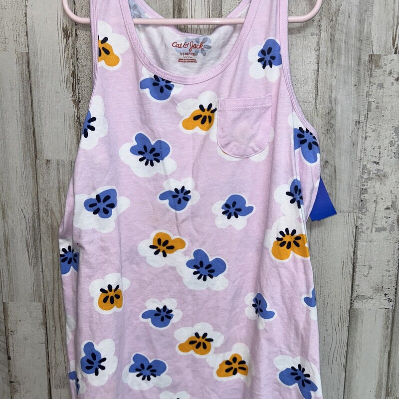 10/12 Pink Flower Tank, Pink, Size: Girl 10 Up