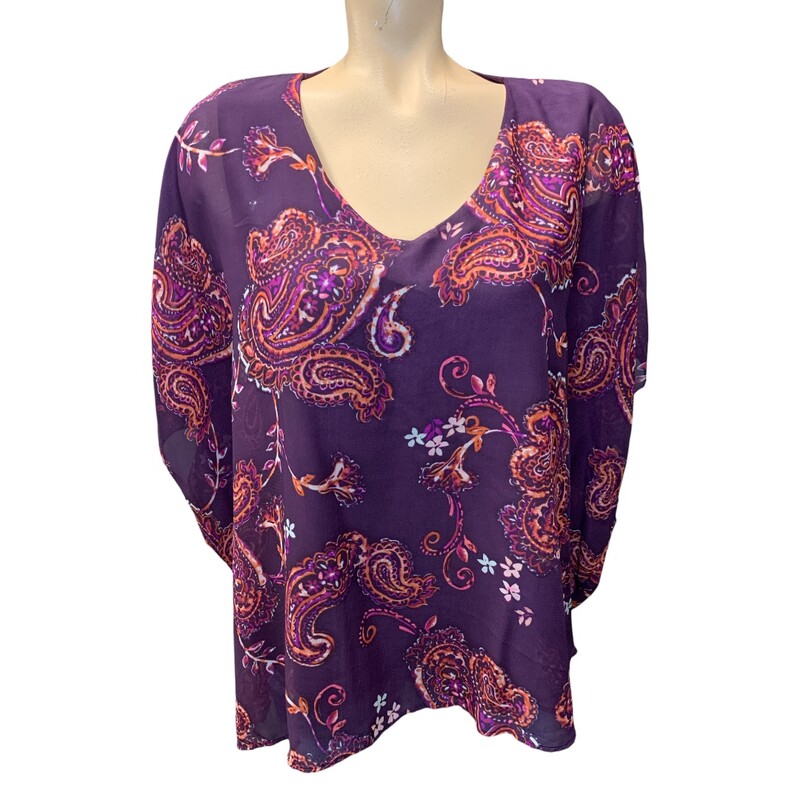 Laura Butterfly Rpinted, Purp/mul, Size: M