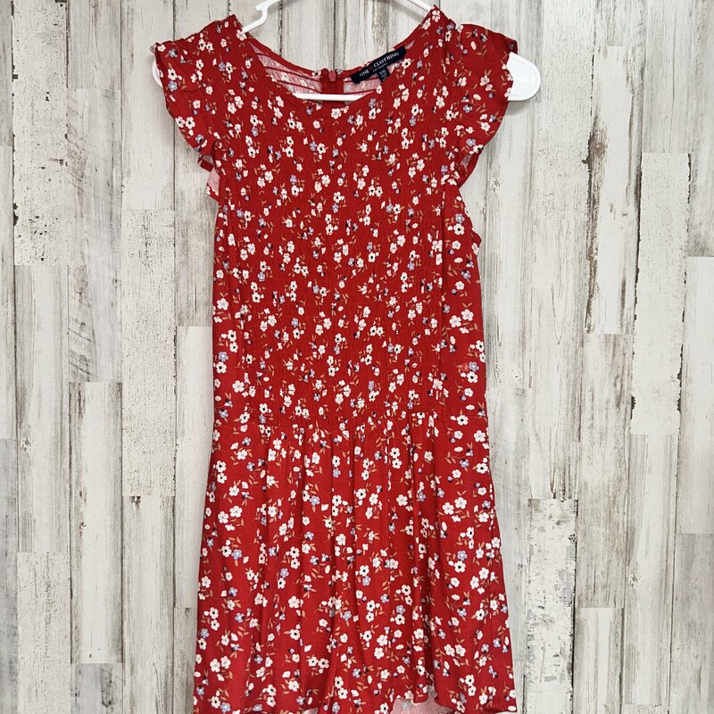 XS Red Floral Smock Rompe