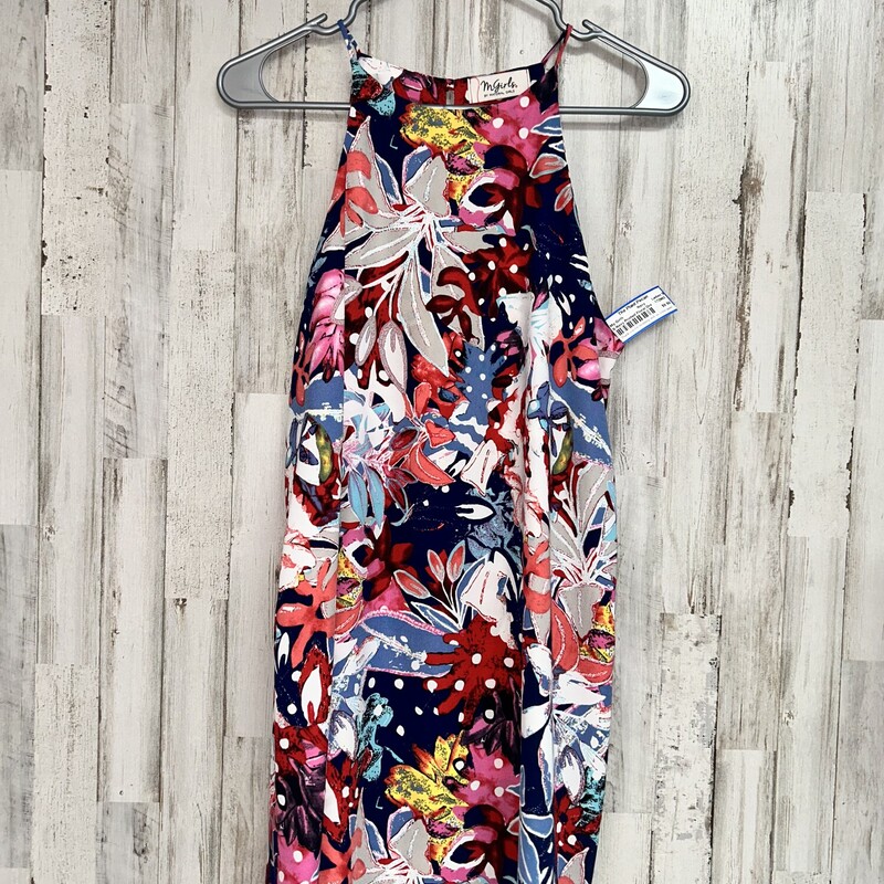 S Navy Printed Floral Dre