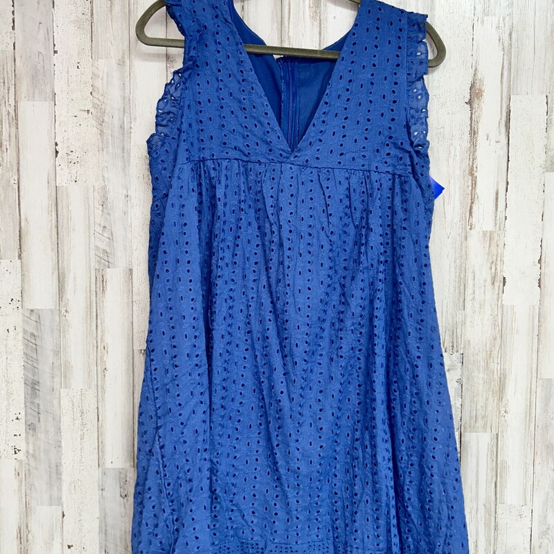 L Blue Eyelit Dress