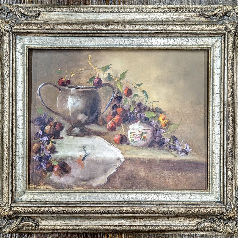 Dee Kirkham Floral Oil Painting
Brown Green Red
Size: 20.5x17.5H