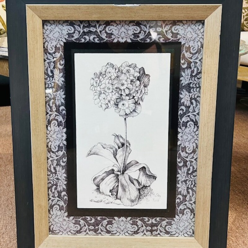 Floral Sketch Ornate Matte Print
White Black Silver Size: 19.5 x 25.5H
As Is - chip in top of frame