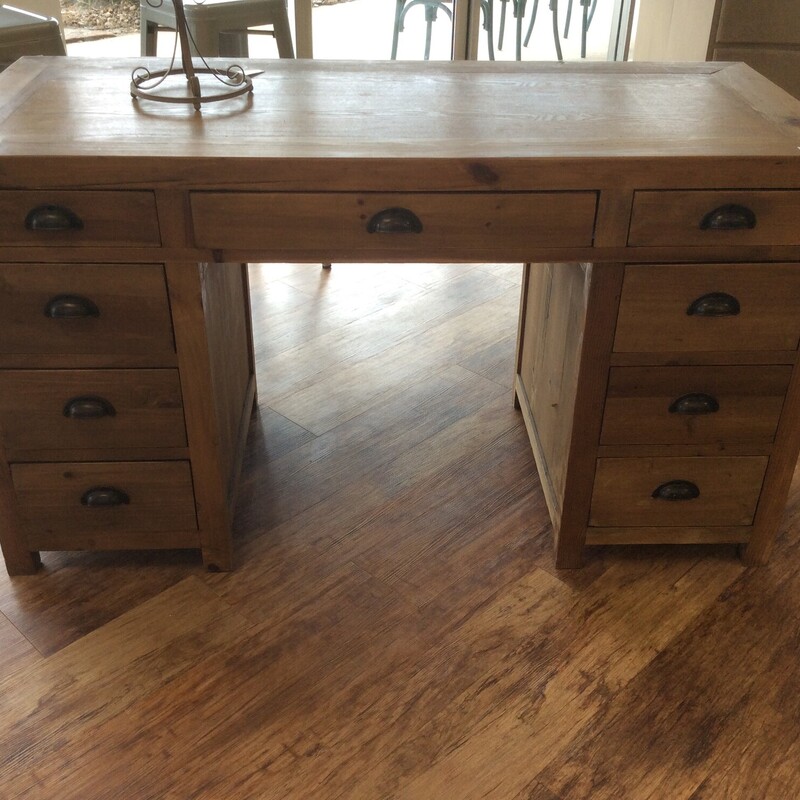 Farmhouse/Country Pine Wood Desk. Size: 55x24x31