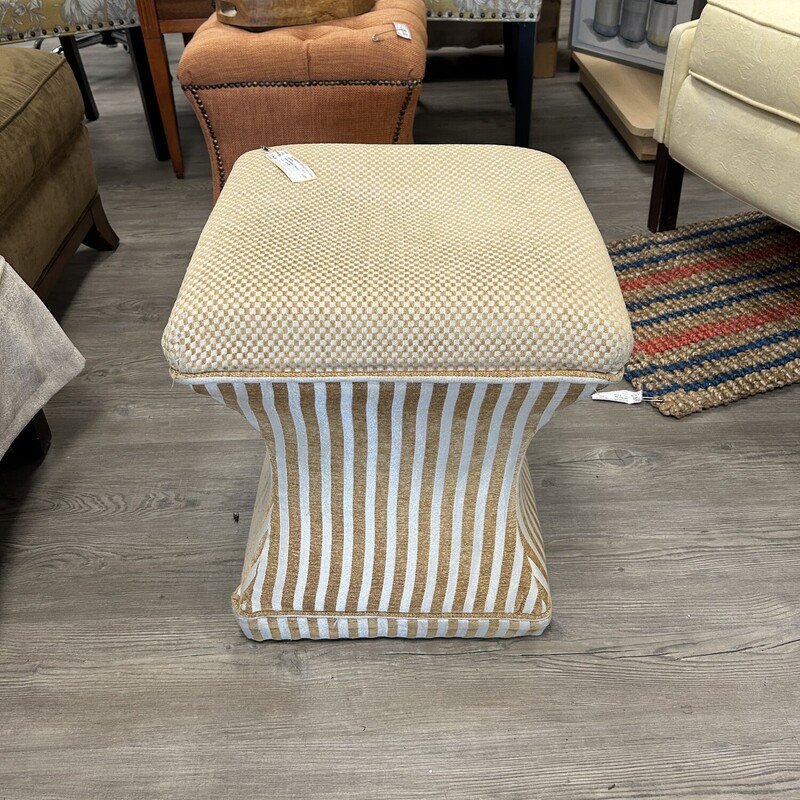 Yellow Stripped Ottoman