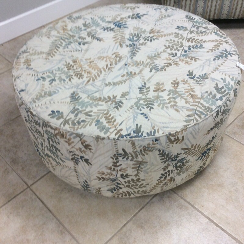 Upholstered Rolling Ottoman, Muti, Size: 38Rx17