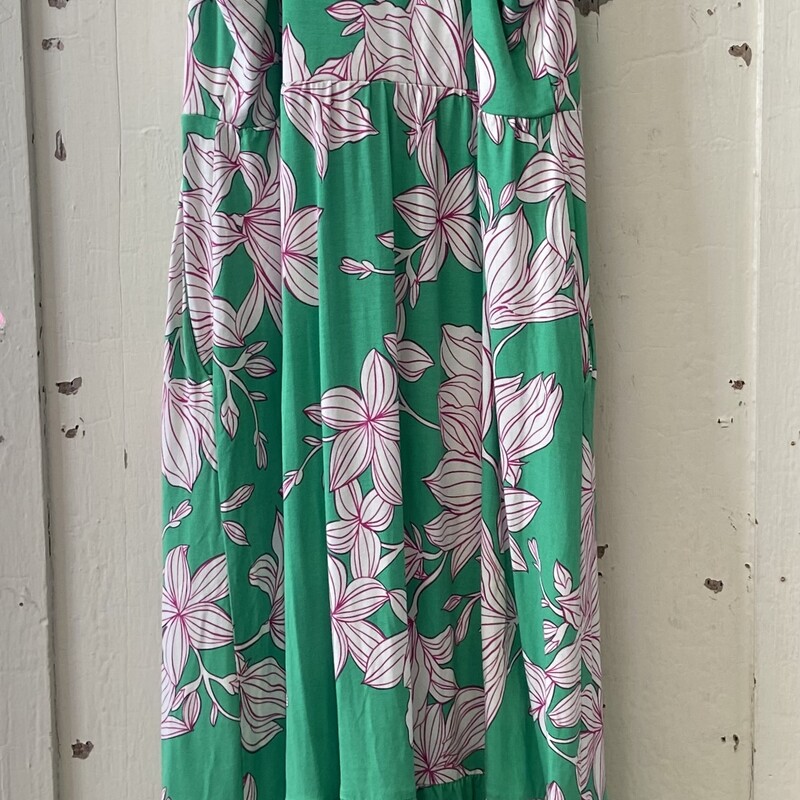 Grn/wt/orch Flora Dress<br />
Grn/w/Or<br />
Size: XS R $149