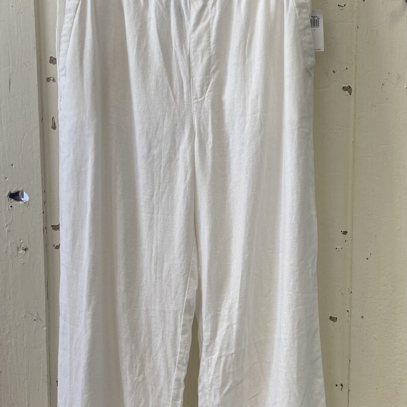 NWT White Linen Pants<br />
White<br />
Size: Large