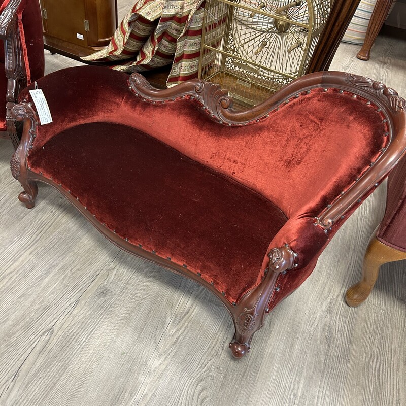 Childs Red Velvet Couch