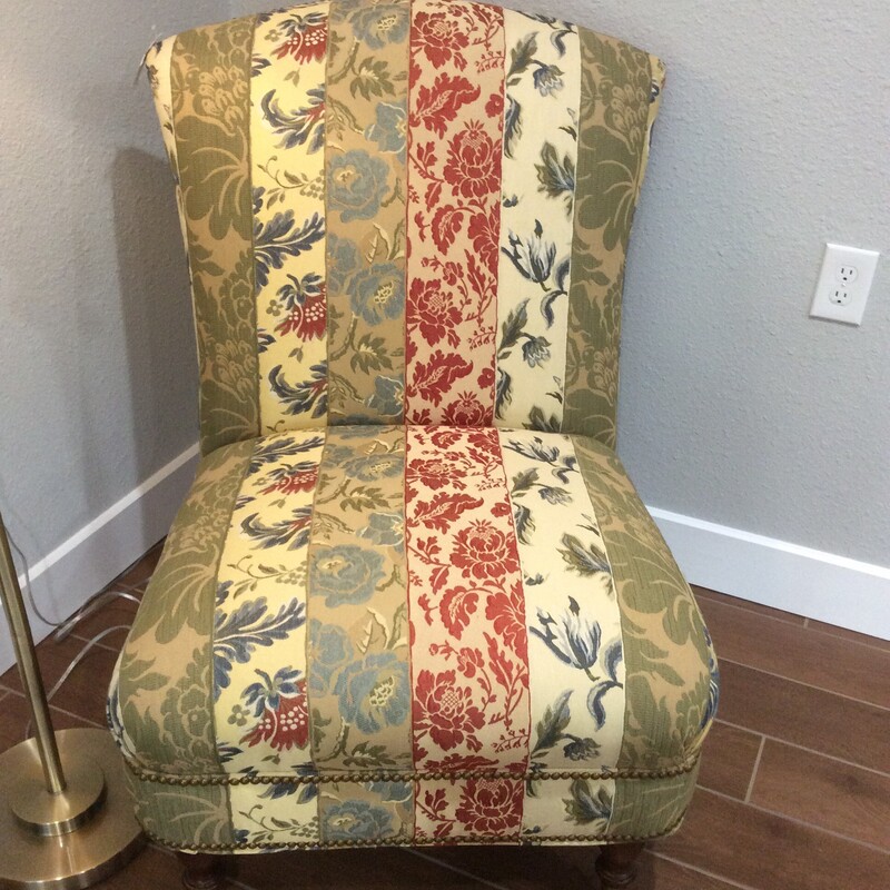 Multi Colored Upholstered Slipper Chair