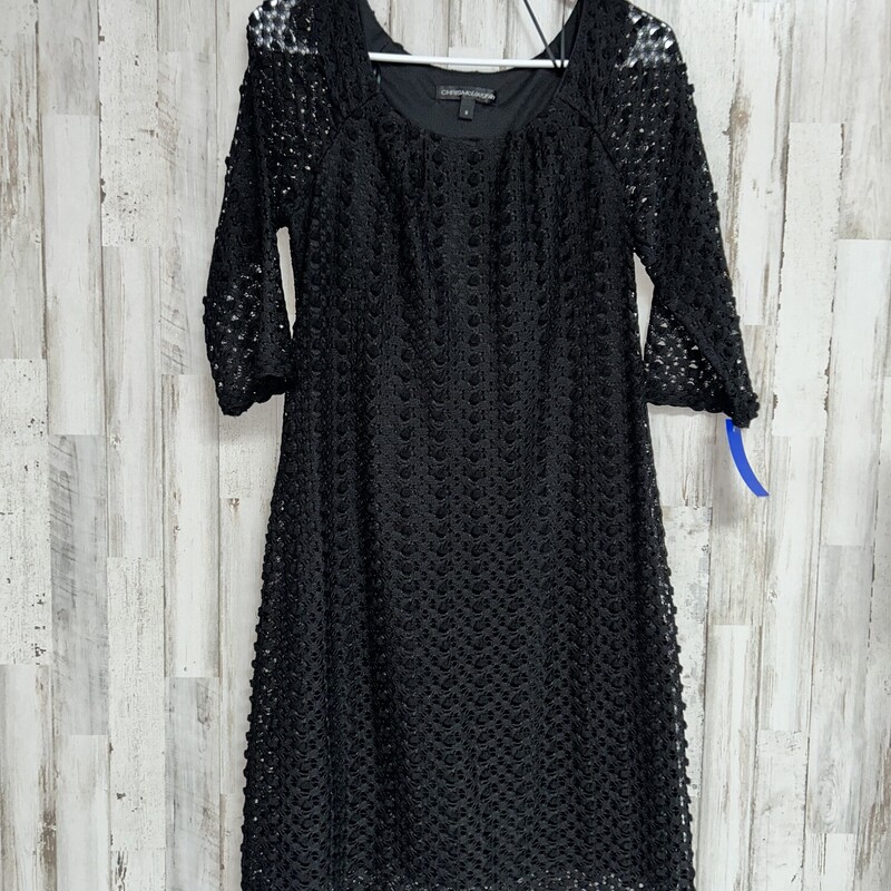 Sz8 Black Crochet Dress