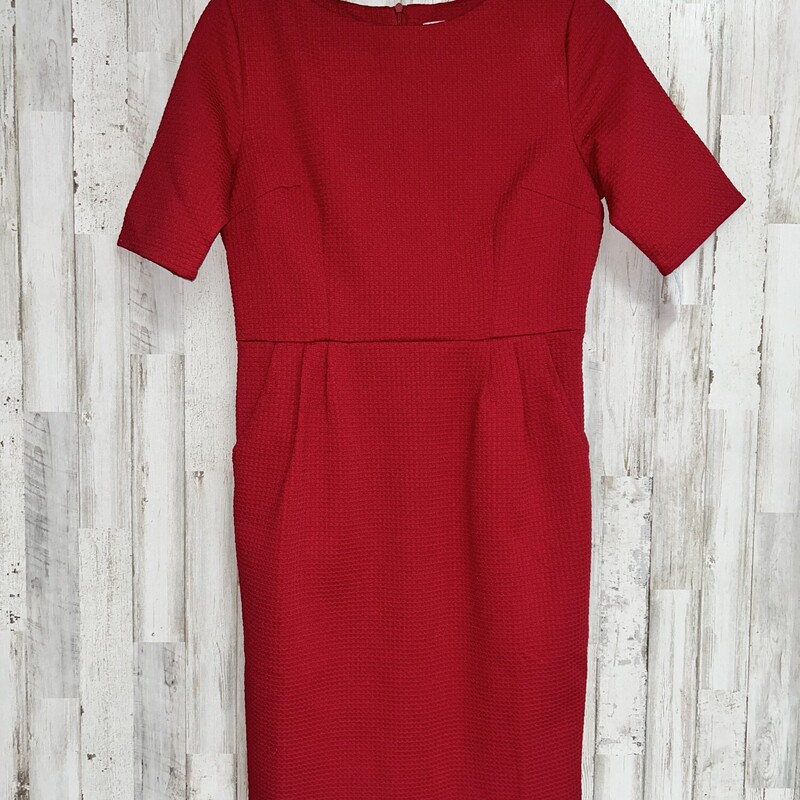 M Red Textured Dress
