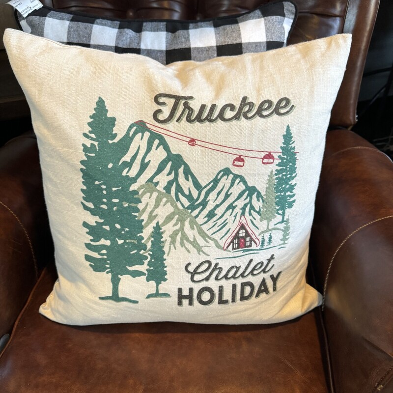 Truckee Chalet Holiday Pillow

 Size: 18 X 18