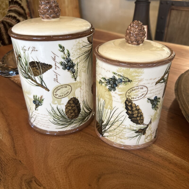Walk In Woods Canisters - Set Of 2,

Size: 9 X 4, 7 x 3