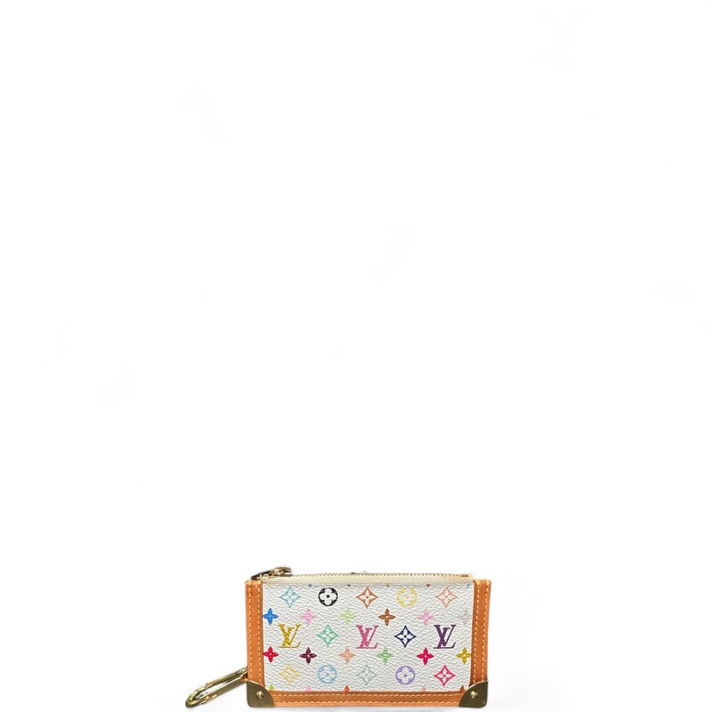 Louis Vuitton Key Pouch, White, Size: Multi