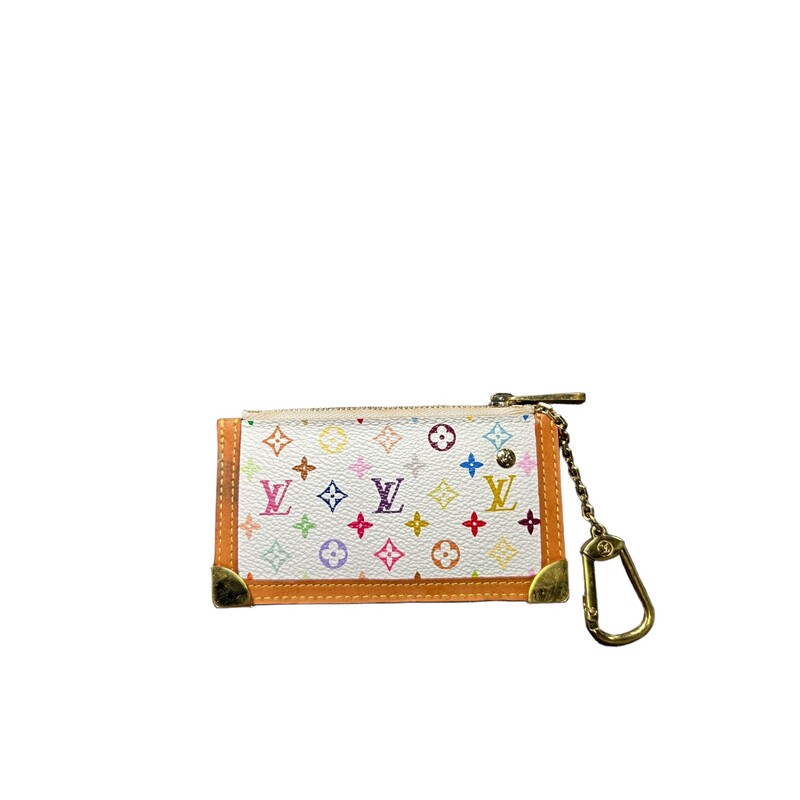 Louis Vuitton Key Pouch, White, Size: Multi