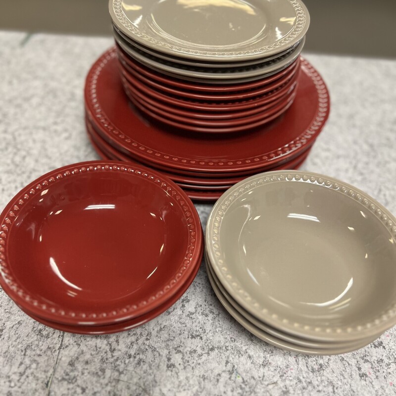Red Set Of Dishes