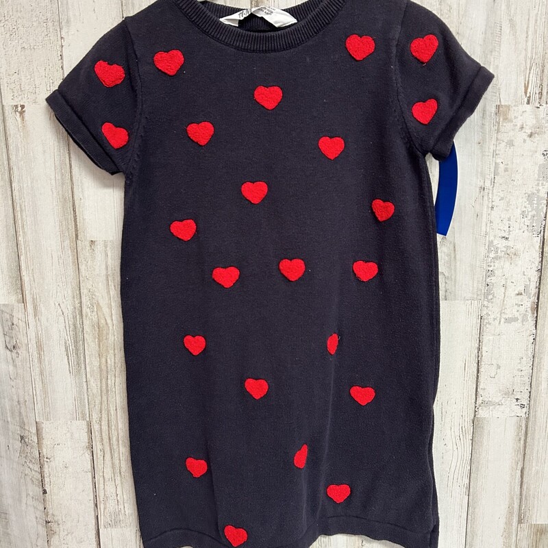 2/4 Navy Heart Sweater Dr, Navy, Size: Girl 2T