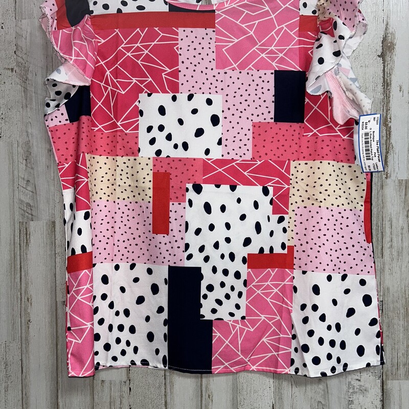 L Pink Printed Patch Top, Pink, Size: Ladies L