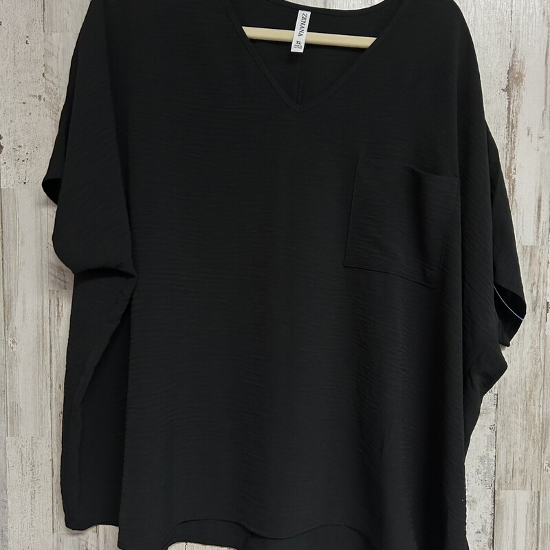 XL Black Textured Top, Black, Size: Ladies XL