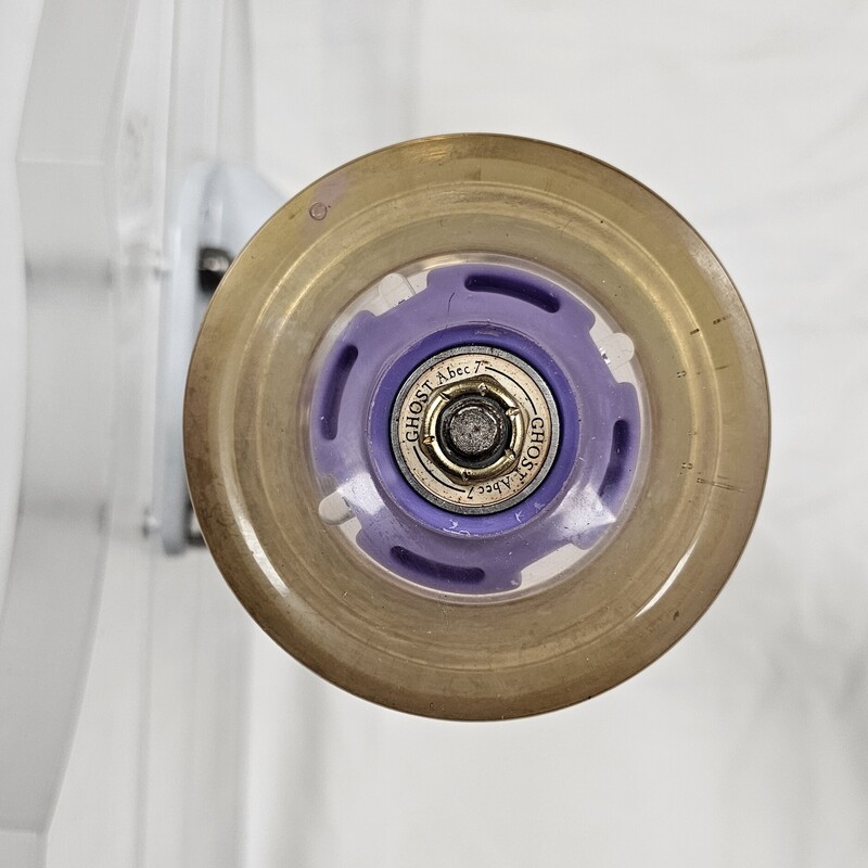 Ghost Surf & Sun Clear 40  Longboard with White Ghost Trucks and Purple LED Wheels. Wheel Cutout design deck. pre-owned.  MSRP $179.99