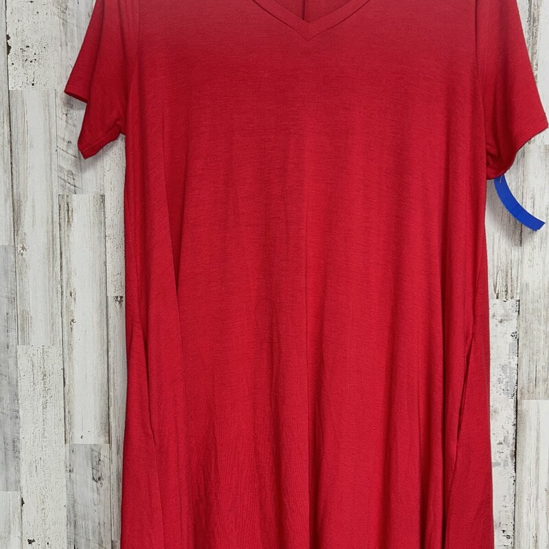 1X Red Vneck Dress, Red, Size: Ladies XL